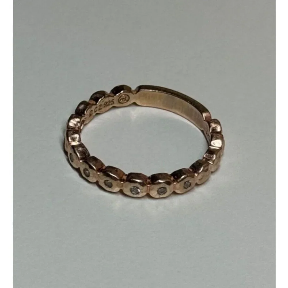 925 STERLING SILVER GOLD PLATED CZ RING SIZE 7